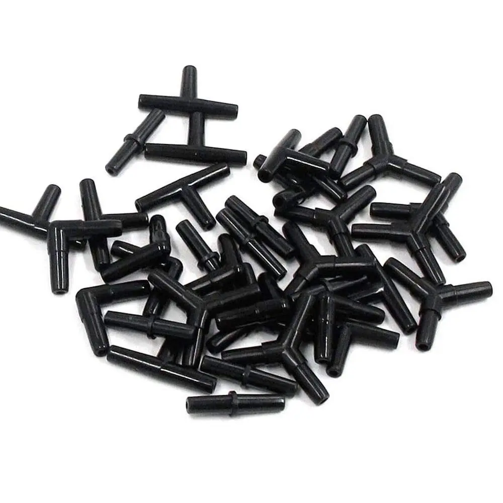 BornFeel Black Aquarium Airline Tubing Connectors 40pcs | 4 Types for Fish Tank Air Lines - view 3