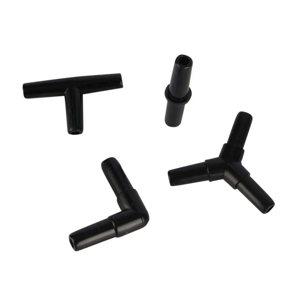 BornFeel Black Aquarium Airline Tubing Connectors 40pcs | 4 Types for Fish Tank Air Lines - view 4