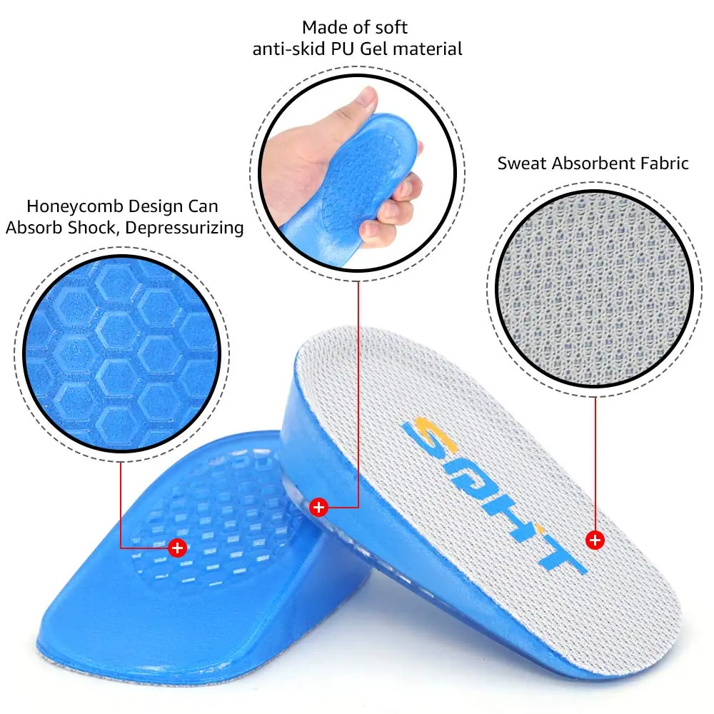 SQHT Heel Lift for Achilles Tendonitis, Heel Pain & Leg Discrepancy | 1.4" Height Boost for Men & Women - view 2