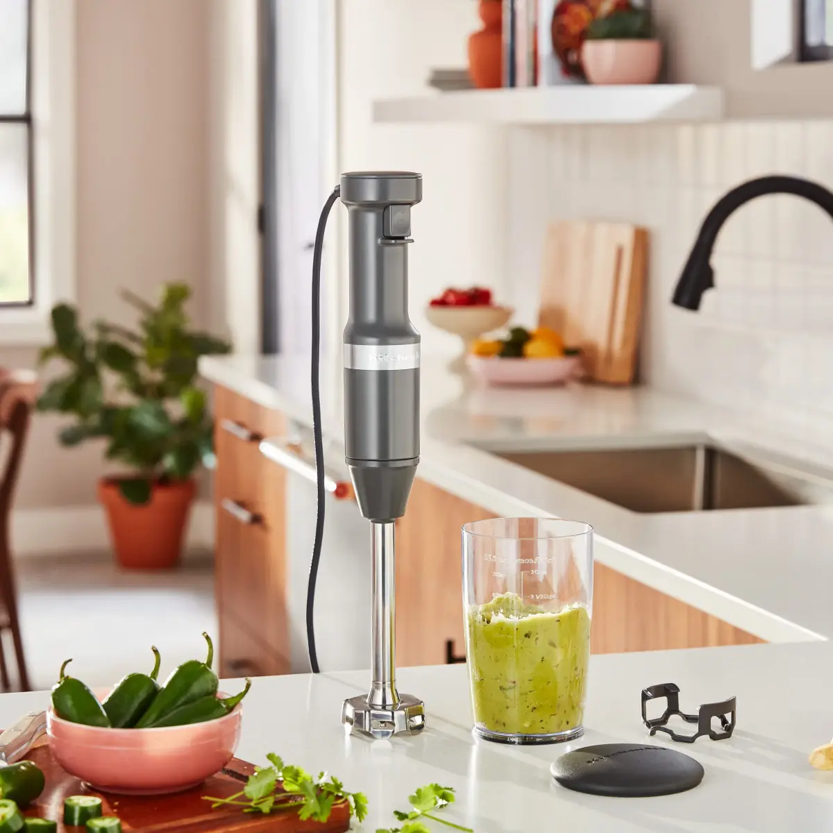 KitchenAid Variable Speed Corded Hand Blender KHBV53, Charcoal Grey | 180W Power for Smoothies & Soups - view 4
