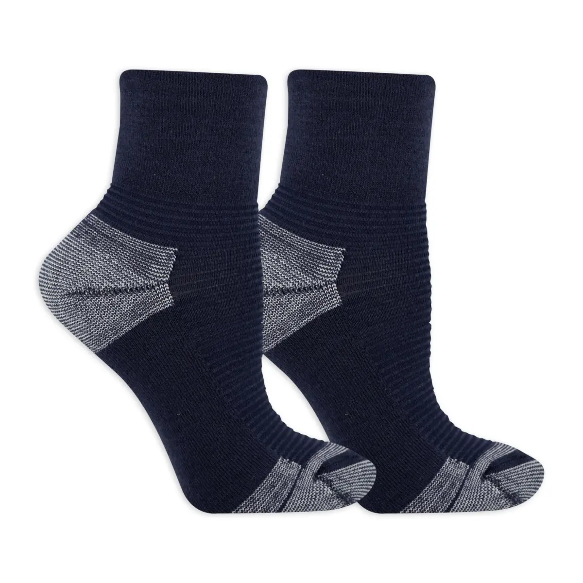Dr. Scholl's Advanced Relief Blisterguard Socks - 2 Pairs, Textured Navy, Women's Size 4-10 US | APMA Accepted for Foot Health - main product image