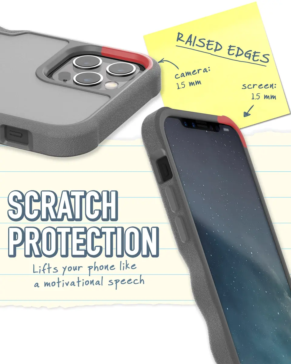 Smartish Gripzilla MagSafe Case for iPhone 12 Pro Max, Heavy Duty Grip, Gray | Shockproof Protection - view 4