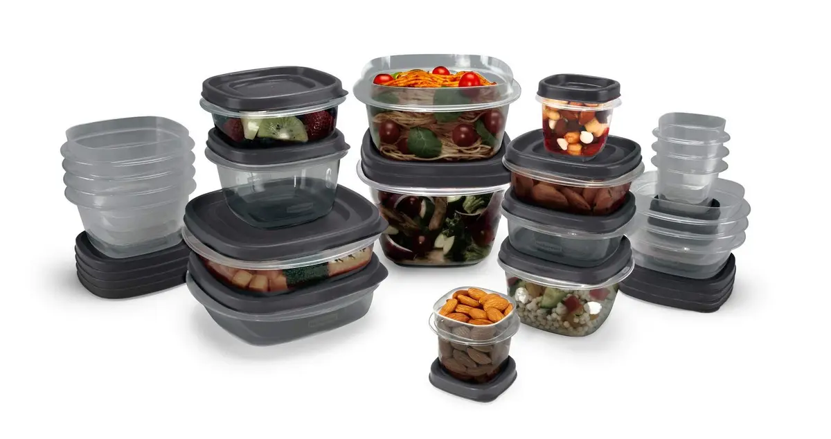 Rubbermaid EasyFindLids Food Storage Containers with SilverShield Antimicrobial Protection, 42-Piece Set, BPA-Free, Grey | Airtight & Nesting Kitchen Pantry Storage - main product image