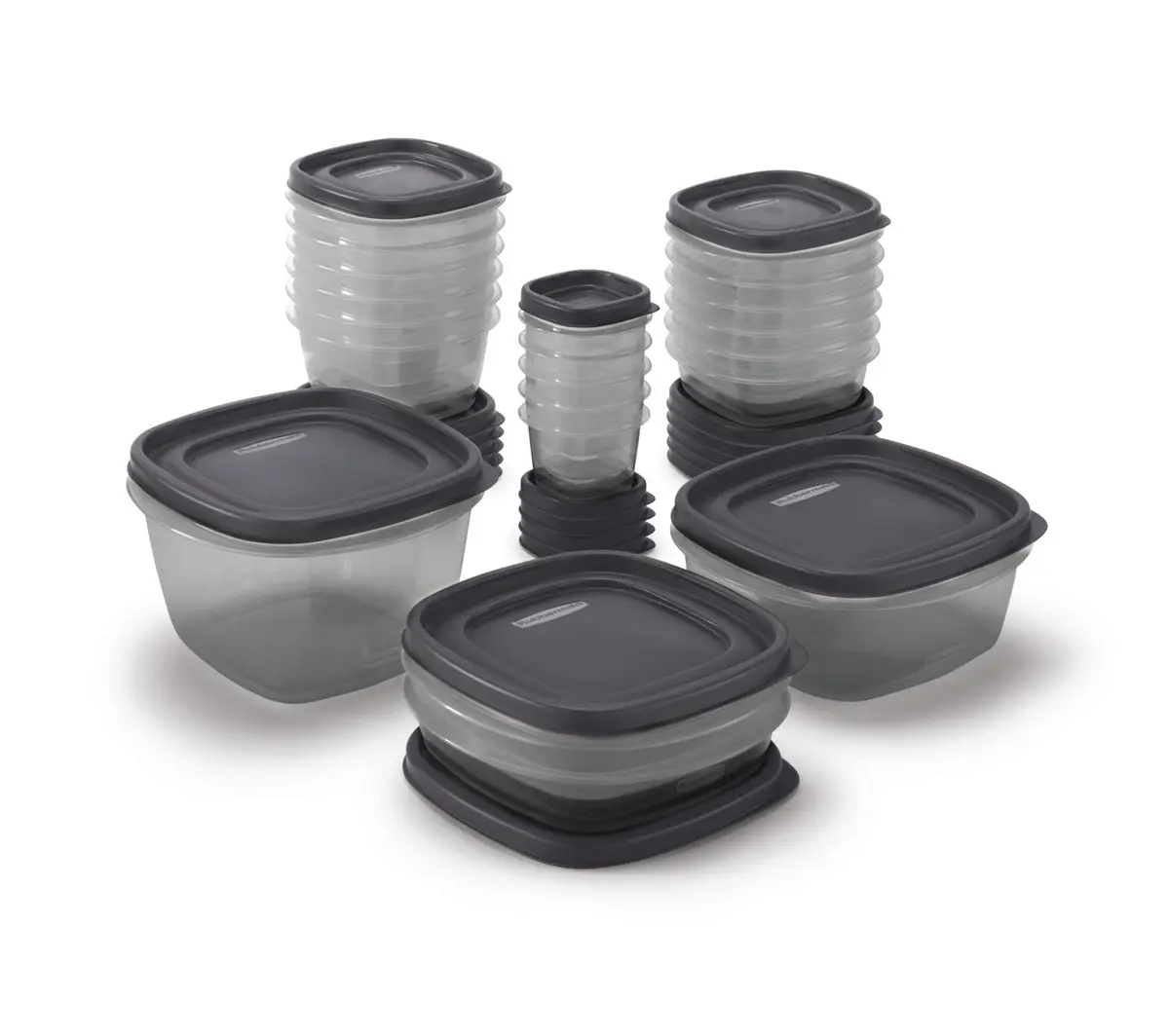 Rubbermaid EasyFindLids Food Storage Containers with SilverShield Antimicrobial Protection, 42-Piece Set, BPA-Free, Grey | Airtight & Nesting Kitchen Pantry Storage - view 2