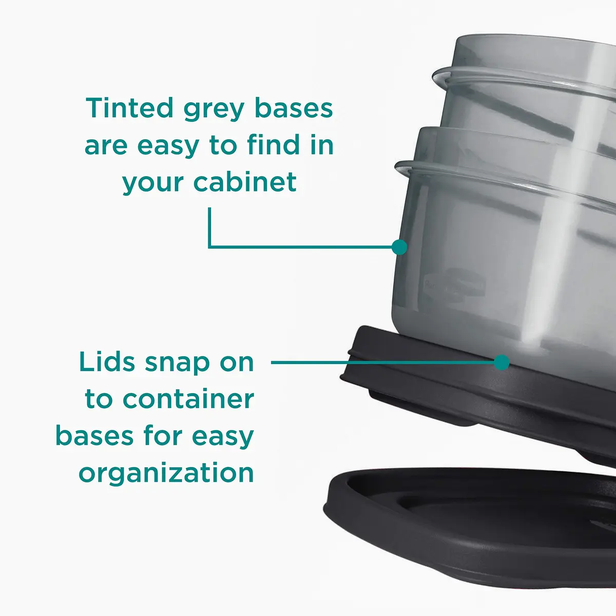Rubbermaid EasyFindLids Food Storage Containers with SilverShield Antimicrobial Protection, 42-Piece Set, BPA-Free, Grey | Airtight & Nesting Kitchen Pantry Storage - view 3