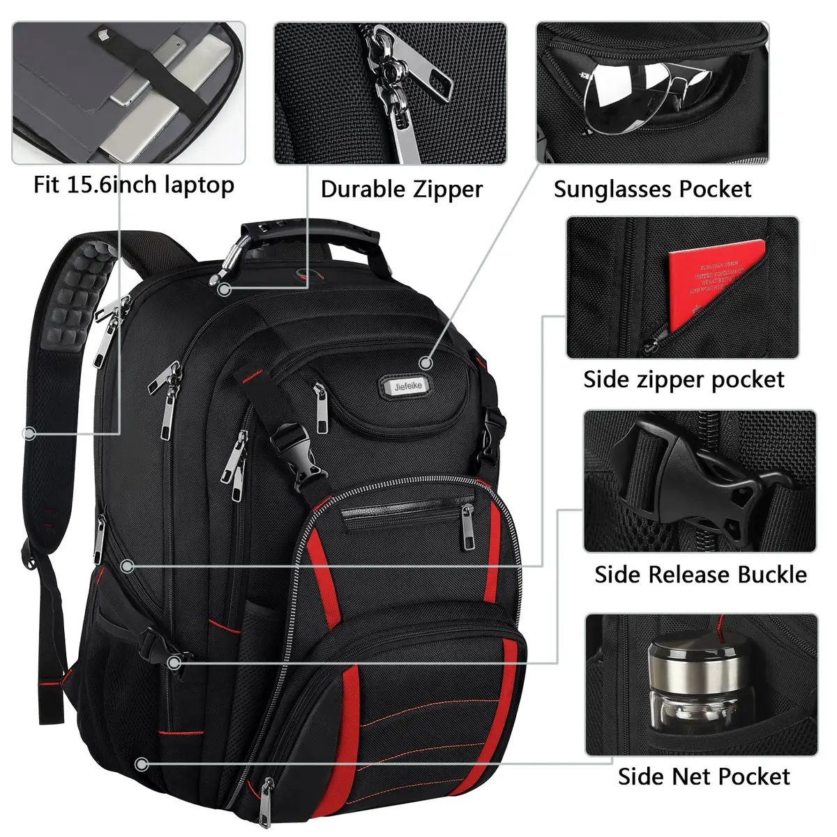 YALIXIAN 18.4'' Laptop Backpack 55L Water Resistant RFID Anti-theft USB Port - view 5