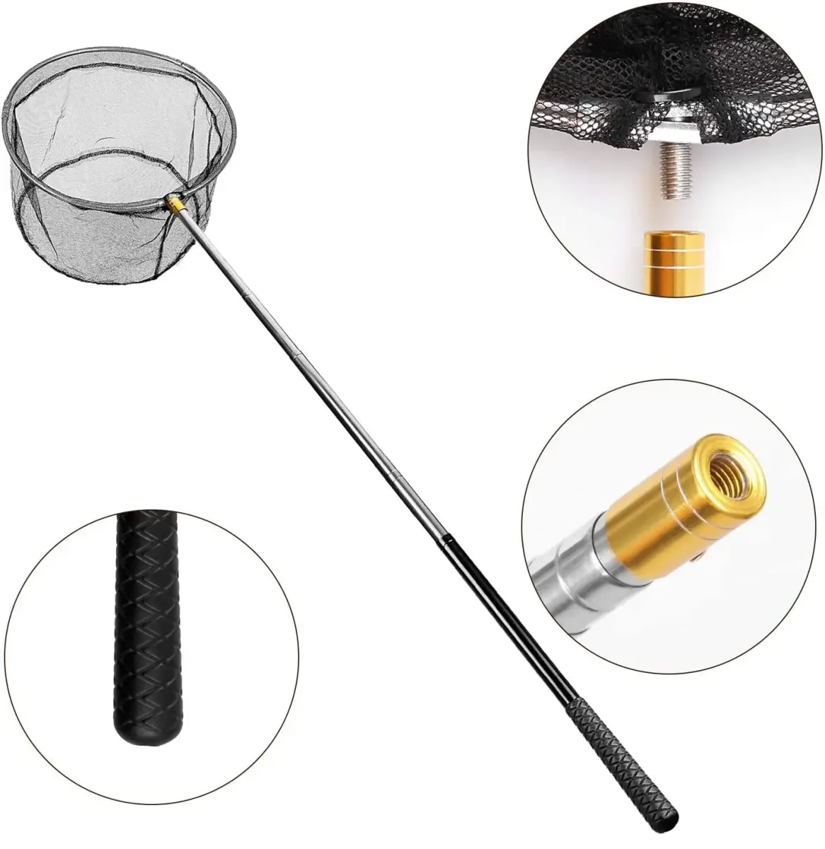 Mingjieus Pool Skimmer Net with 58" Stainless Steel Telescopic Pole | Heavy Duty Leaf Rake for Pools & Ponds - view 3