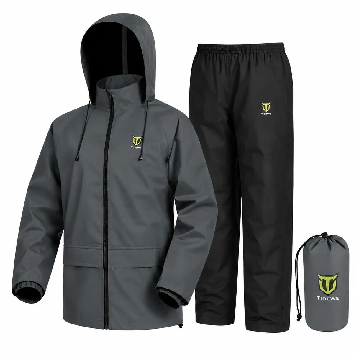 TIDEWE Rain Suit Waterproof Breathable Lightweight Rainwear Gray M | Stay Dry & Comfortable Outdoors - main product image