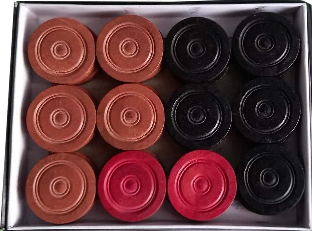 TAZAS Carrom Board Wood Coins & Striker Set | 24 Coins + 1 Striker, Standard Edition - view 2