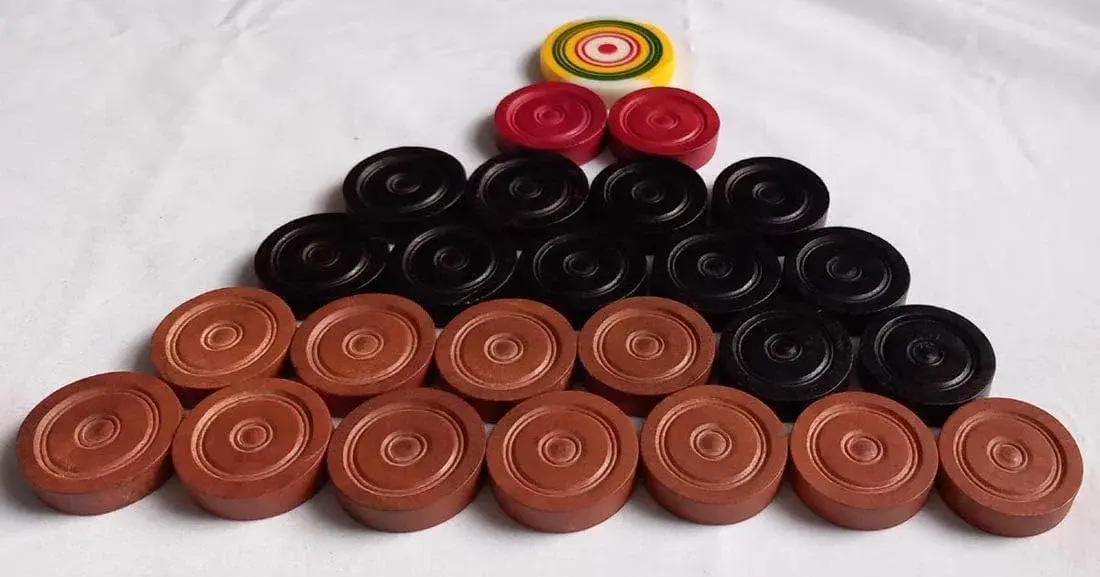 TAZAS Carrom Board Wood Coins & Striker Set | 24 Coins + 1 Striker, Standard Edition - view 4