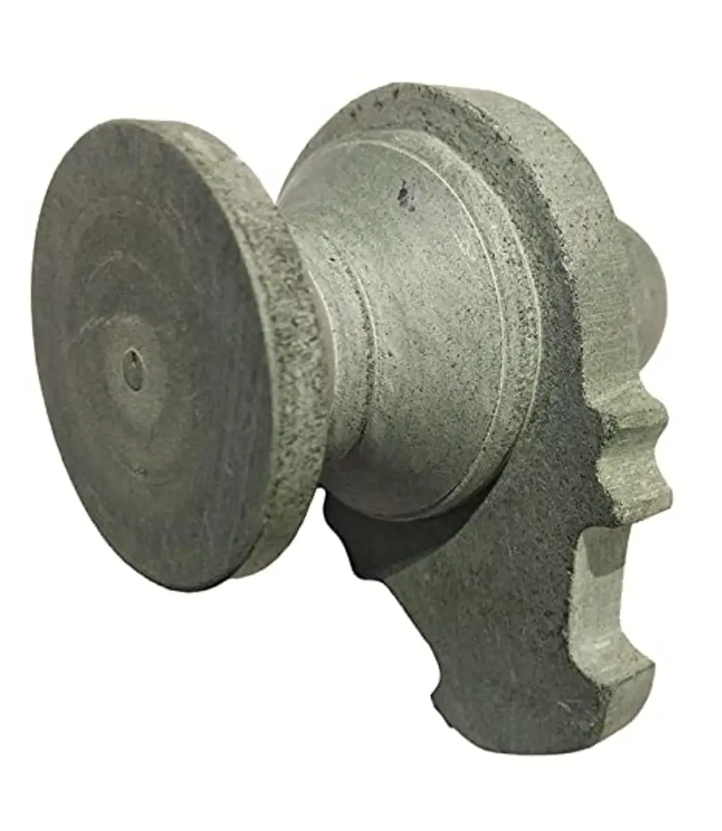 athizay Stone Shivling Statue - Grey - 10 cm | Handcrafted Gorara Stone for Pooja & Meditation - view 7