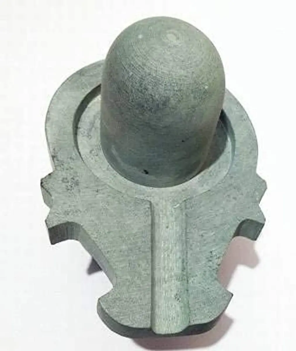 athizay Stone Shivling Statue - Grey - 10 cm | Handcrafted Gorara Stone for Pooja & Meditation - view 8