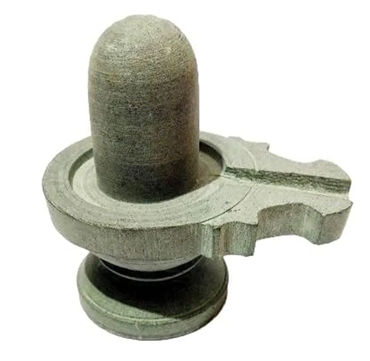 athizay Stone Shivling Statue - Grey - 10 cm | Handcrafted Gorara Stone for Pooja & Meditation - view 4