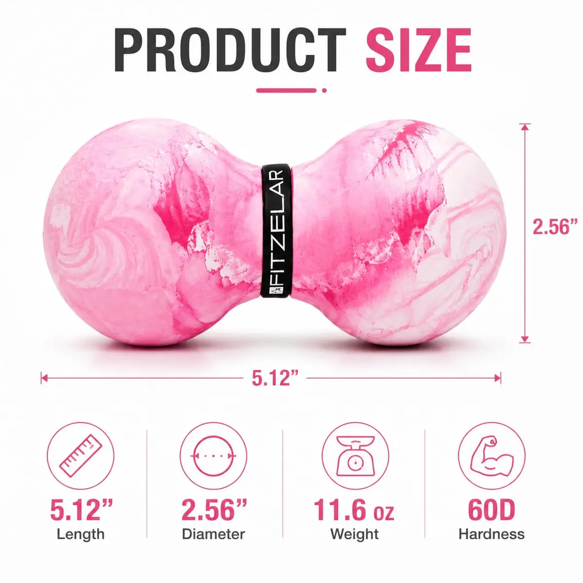 FITZELAR Double Lacrosse Massage Ball 13cm (5") | Myofascial Release for Back & Feet - view 5