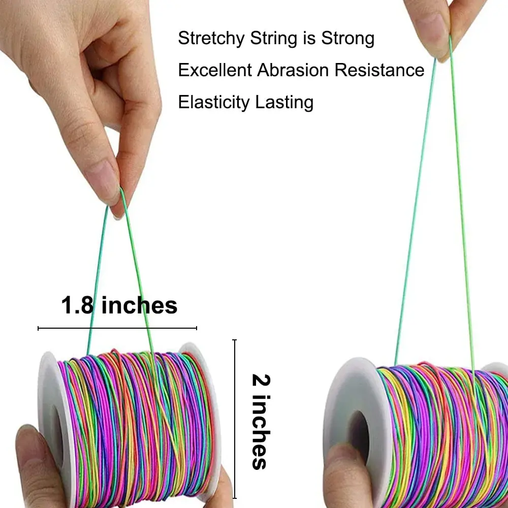 LUSTEMBER Rainbow Elastic Beading Cord 1mm (165 ft / 50 m) | Stretchy Jewelry Making Thread for Bracelets & Crafts - view 4