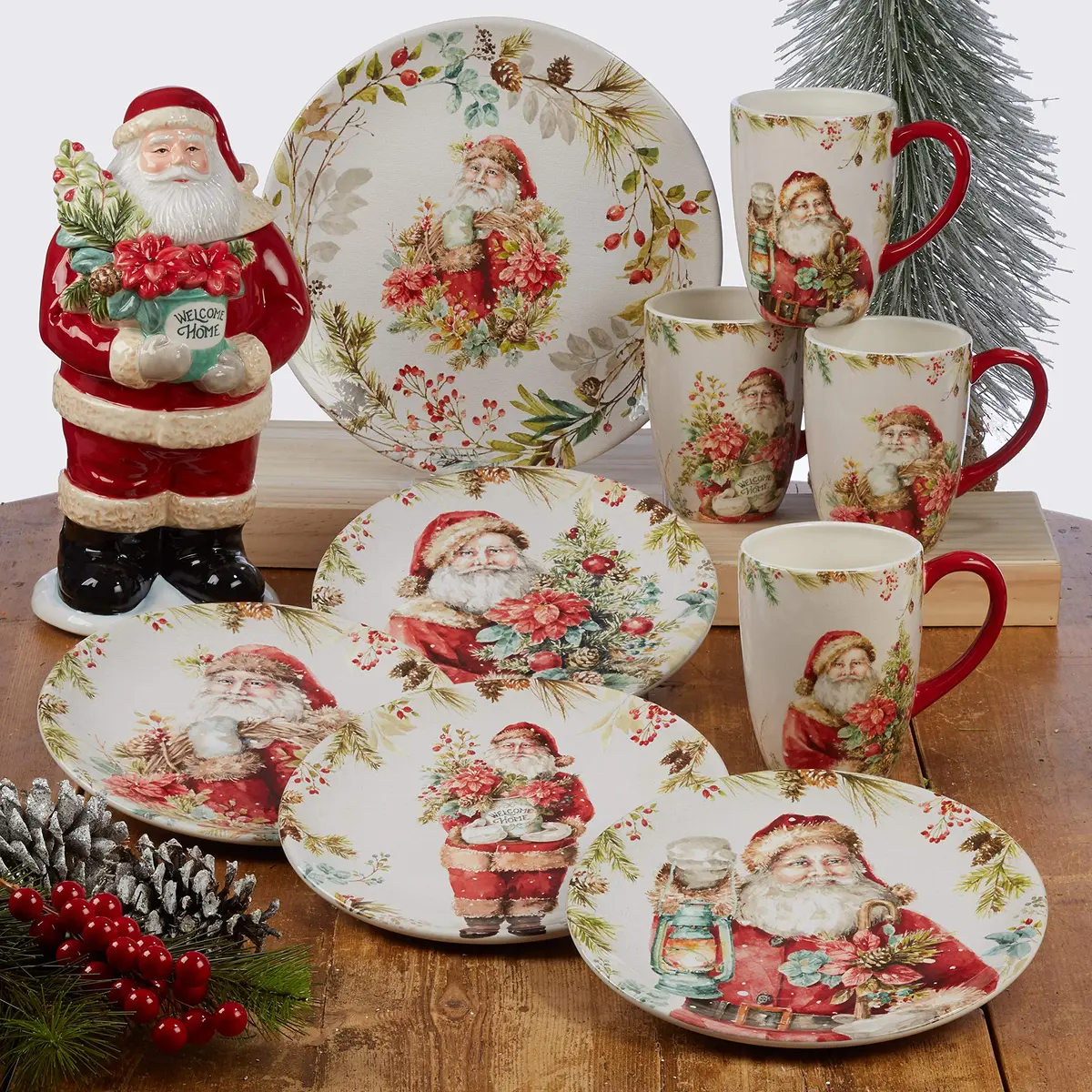 Certified International Christmas Story 11" Dinner Plates | Festive Santa Design, Large, Set of 4 - view 3