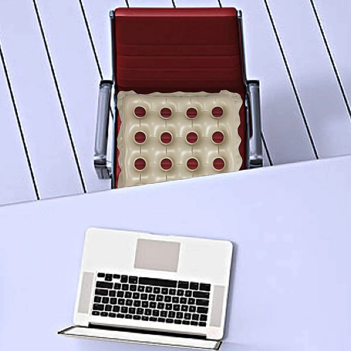 SUNSHINE-MALL Inflatable Seat Cushion 19x19 inch | Water & Air Adjustable, Lightweight for Wheelchair & Office Use - view 5