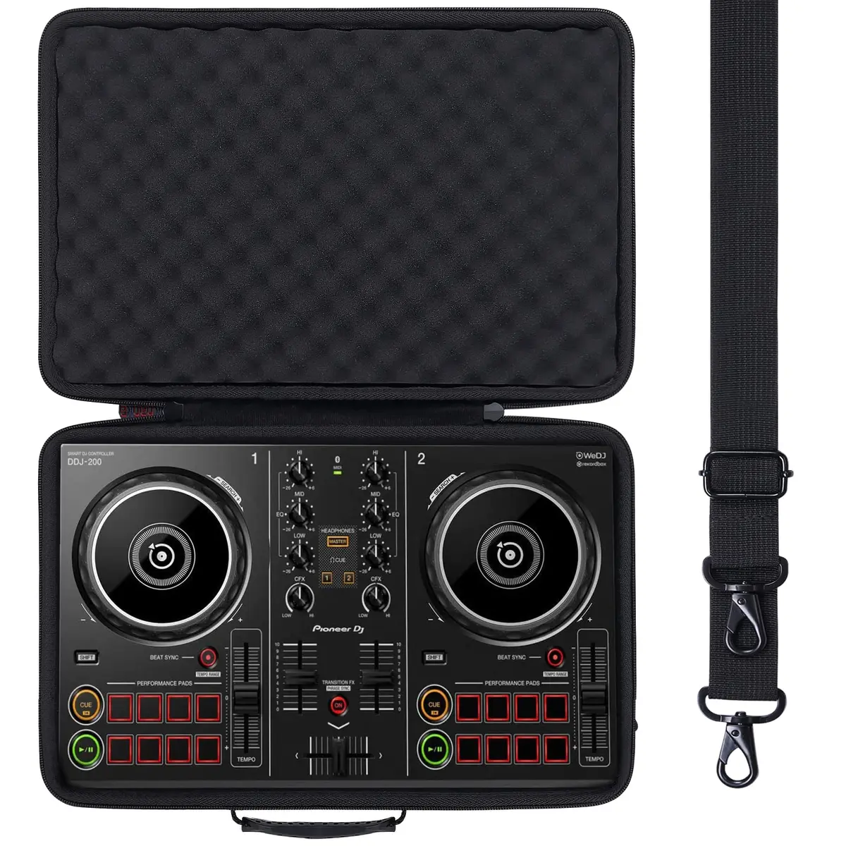 khanka Hard Travel Case for Pioneer DDJ-200 DJ Controller | 40.4cm (15.9") x 26.4cm (10.4") x 6.9cm (2.7") - main product image