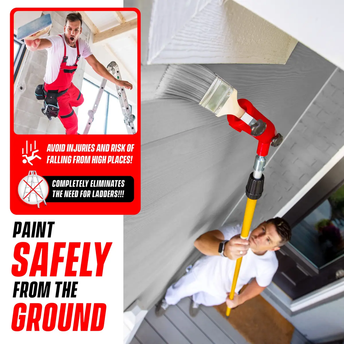 Colbent Multi-Angle Paint Brush Extender - High Ceiling Edger Tool, Extension Pole Attachments | 1-3 Inches Wide - view 5