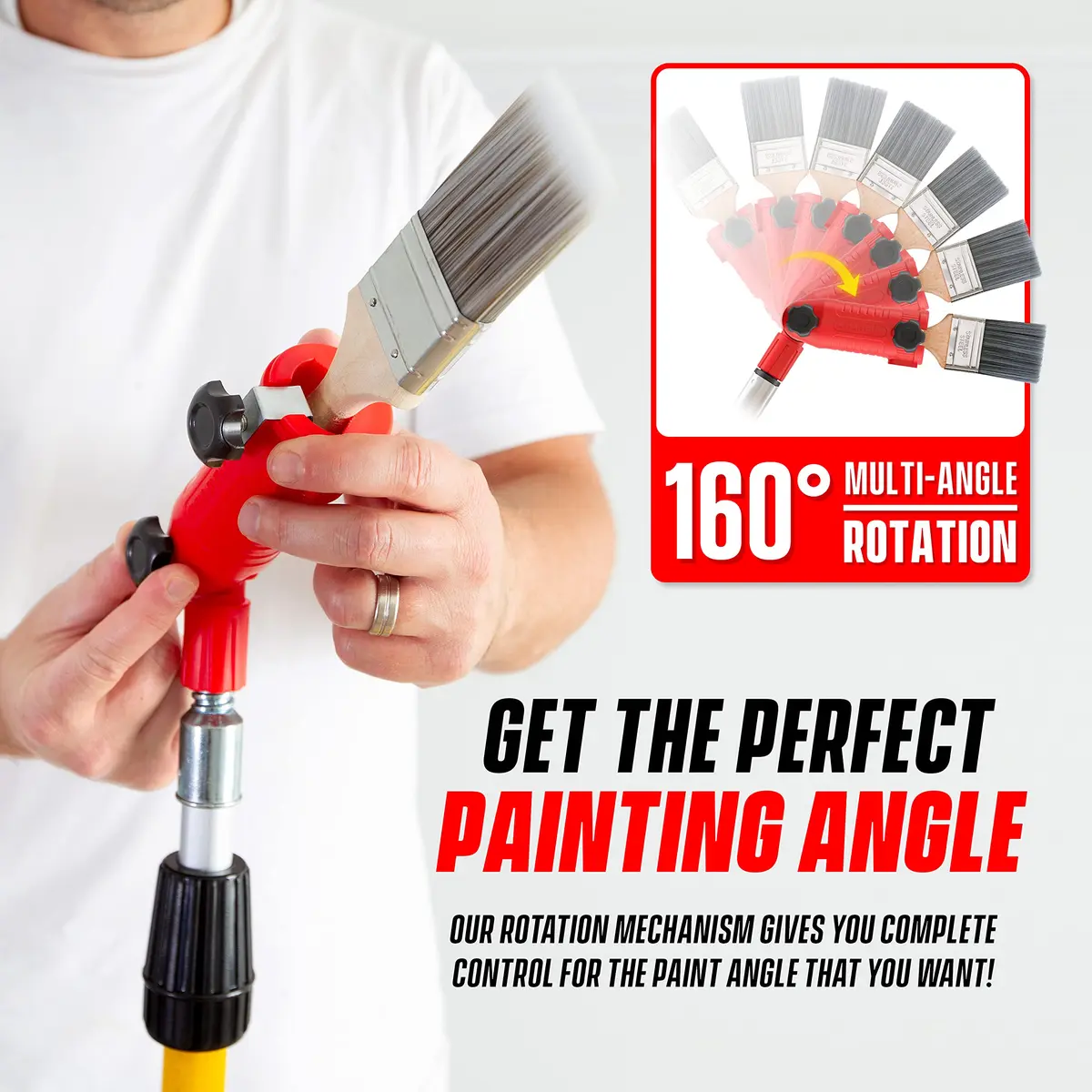 Colbent Multi-Angle Paint Brush Extender - High Ceiling Edger Tool, Extension Pole Attachments | 1-3 Inches Wide - view 2