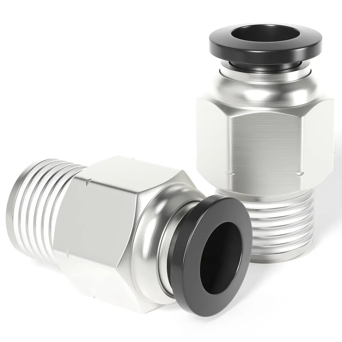 TAILONZ 1/4" Tube OD x 1/8" NPT Straight Push to Connect Fitting 20Pcs | Copper & Plastic, Water & Air Compatible - main product image