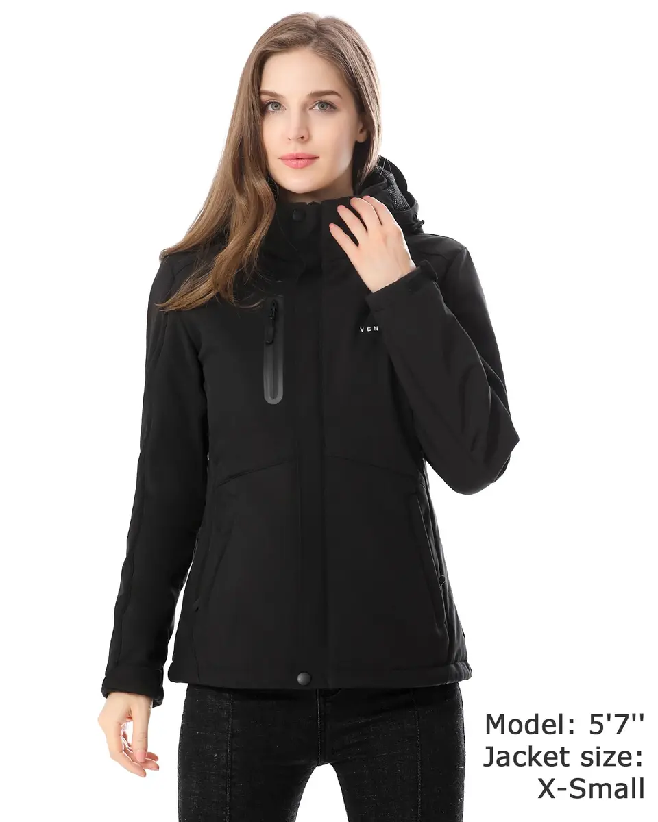 Venustas Women's Waterproof Heated Jacket with Battery & Detachable Hood | Instant Warmth & Long Runtime - view 2