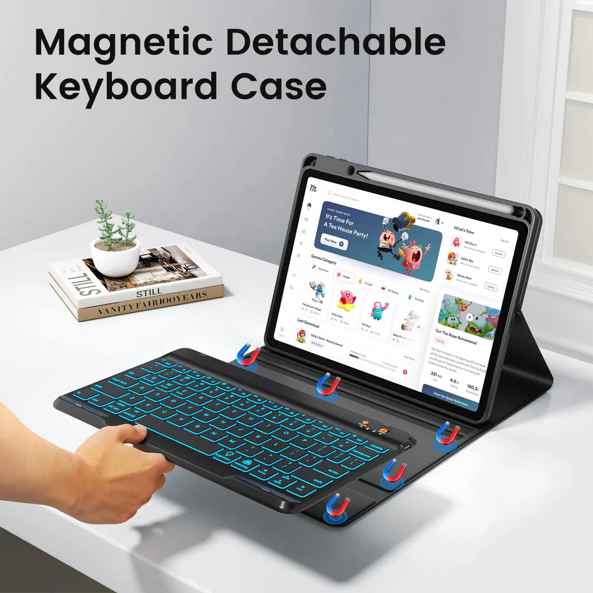 BLUTLOTUS Keyboard Case for iPad 5th/6th Gen 9.7 Inch | Wireless Backlit Detachable Keyboard - view 6