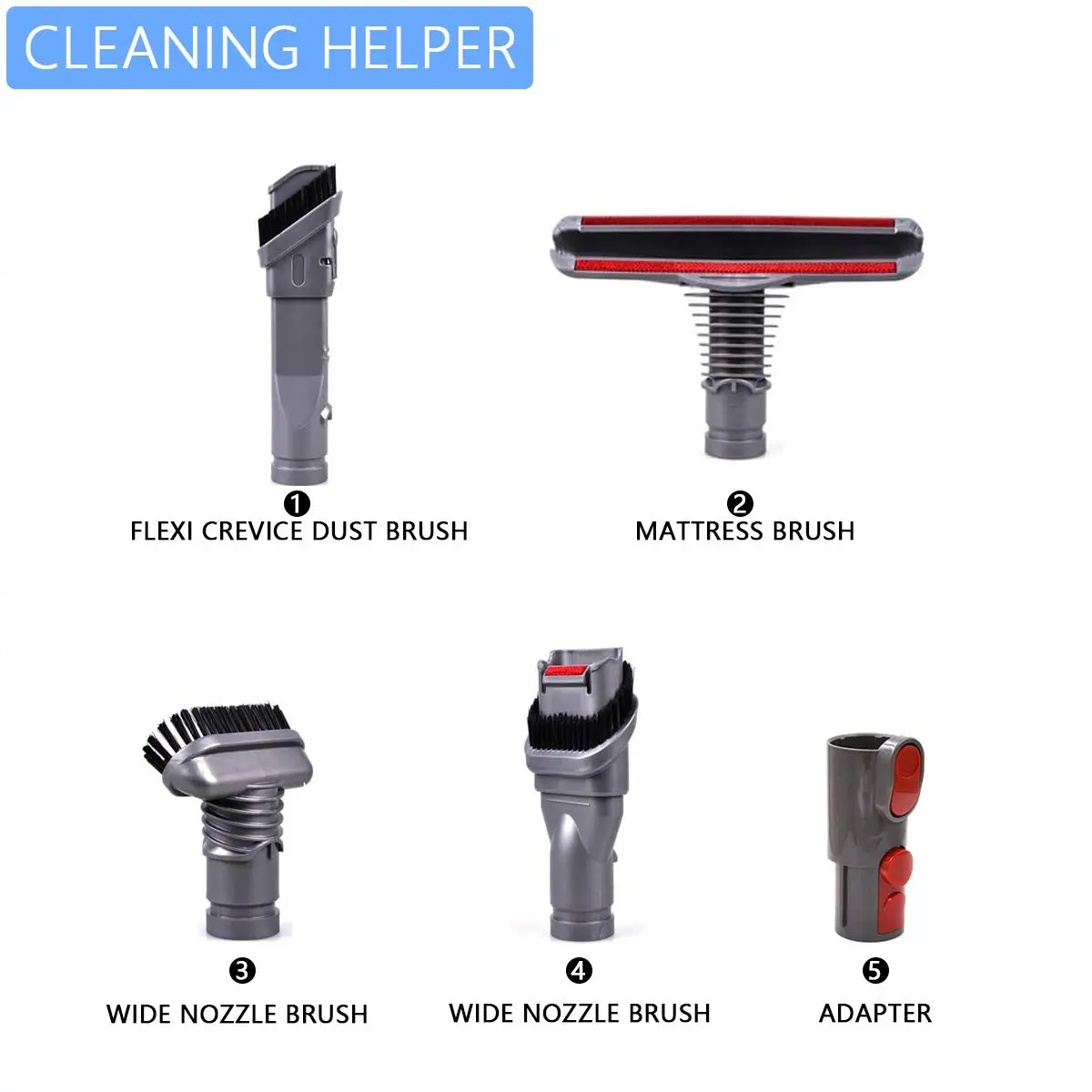 Garbage fighter Vacuum Tool Kit for Dyson V6 V7 V8 V10 | 5-Piece Home Cleaning Accessories - view 2