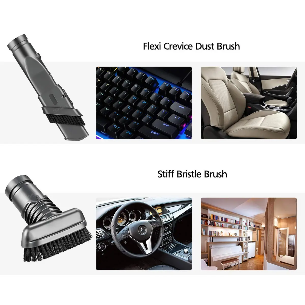 Garbage fighter Replacement Attachments Tools Brush Kit for Dyson V6 V7 V8 V10 DC24 DC33 DC35 DC44 DC58 DC59 DC62 DC74 | 4-piece vacuum accessory set - view 4