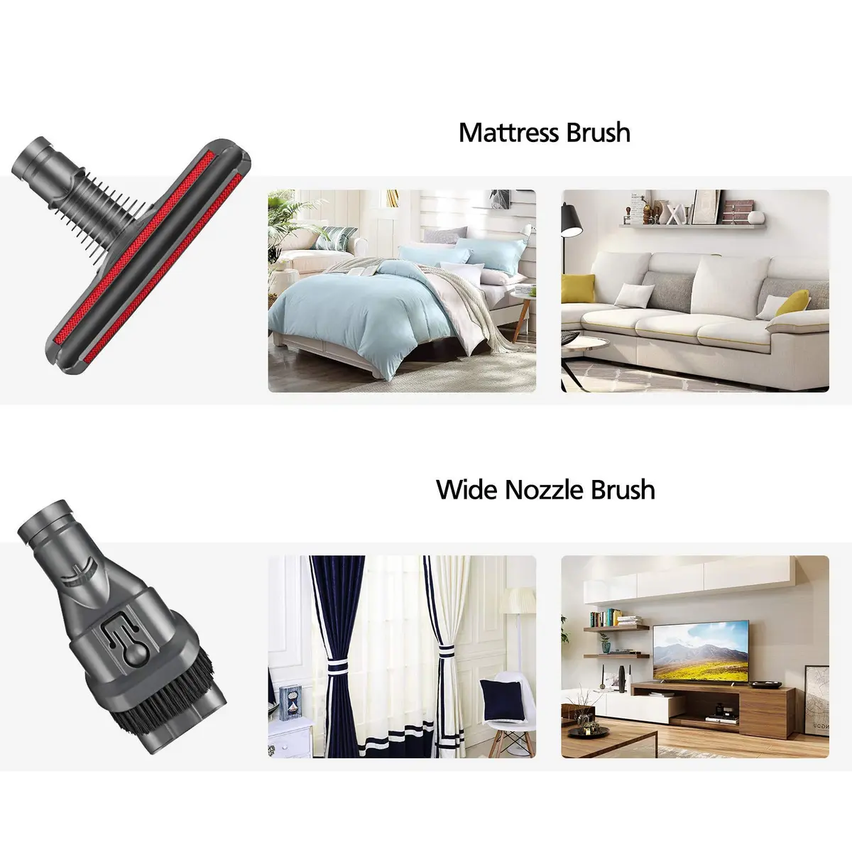 Garbage fighter Replacement Attachments Tools Brush Kit for Dyson V6 V7 V8 V10 DC24 DC33 DC35 DC44 DC58 DC59 DC62 DC74 | 4-piece vacuum accessory set - view 5