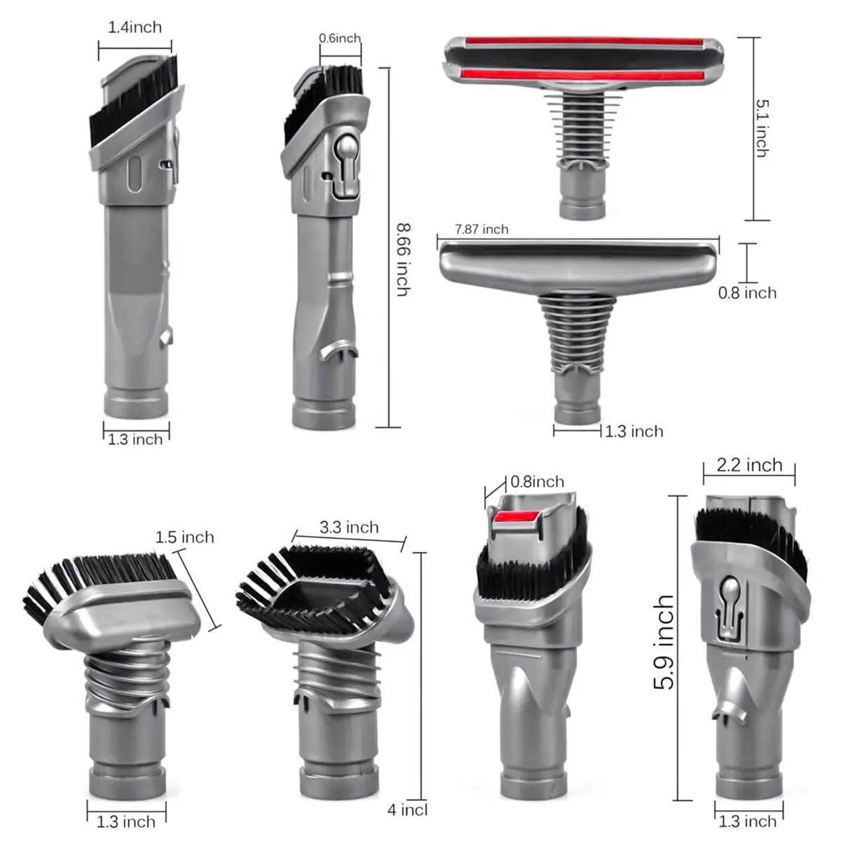 Garbage fighter Replacement Attachments Tools Brush Kit for Dyson V6 V7 V8 V10 DC24 DC33 DC35 DC44 DC58 DC59 DC62 DC74 | 4-piece vacuum accessory set - view 2