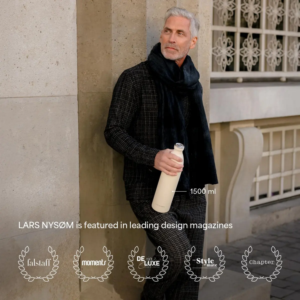 LARS NYSØM Stainless Steel Insulated Water Bottle 34oz | Keeps Drinks Cold 24h Hot 12h Leakproof - view 5