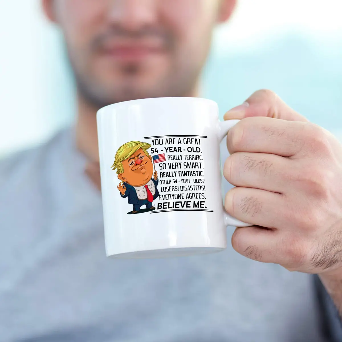MintBear 11 oz You Are A Great 54 Year Old Birthday Trump Mug | 54th Birthday Gifts for Men & Women - view 6