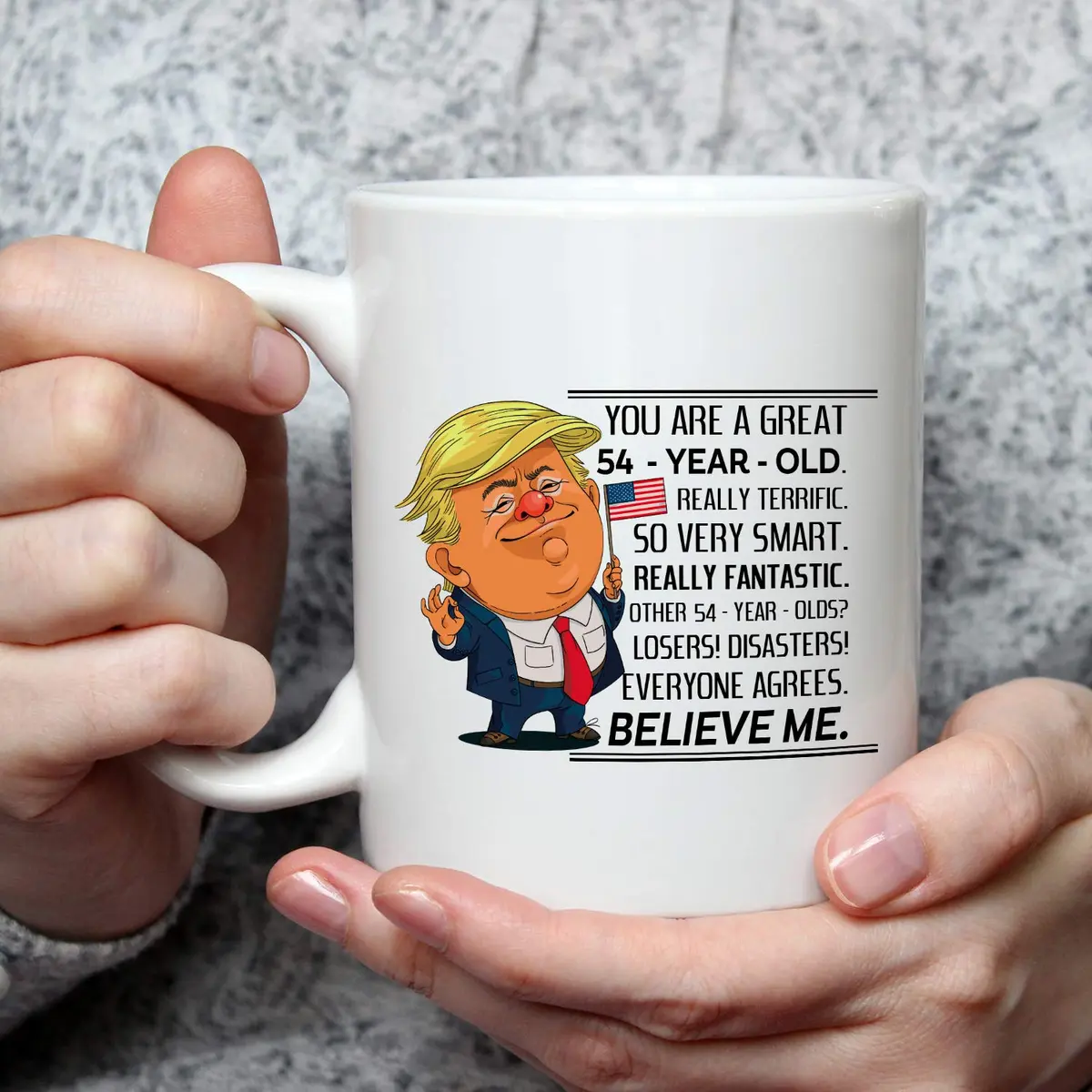 MintBear 11 oz You Are A Great 54 Year Old Birthday Trump Mug | 54th Birthday Gifts for Men & Women - view 7