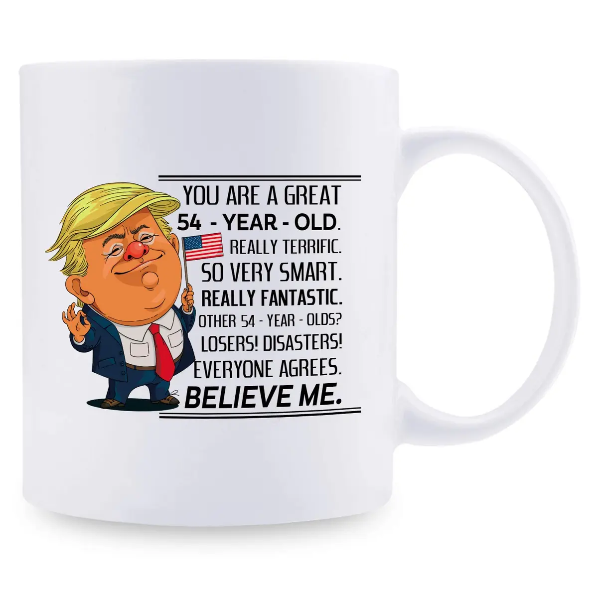 MintBear 11 oz You Are A Great 54 Year Old Birthday Trump Mug | 54th Birthday Gifts for Men & Women - view 2
