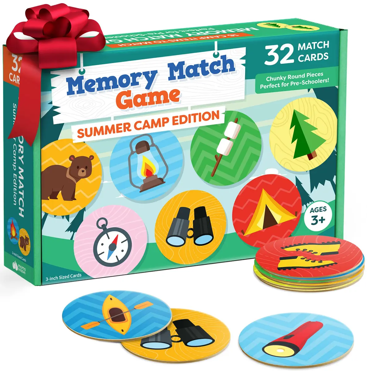 Momo & Nashi Matching Memory Game for Kids Ages 4-8 | Summer Camp Theme, 32 Large Cards - main product image