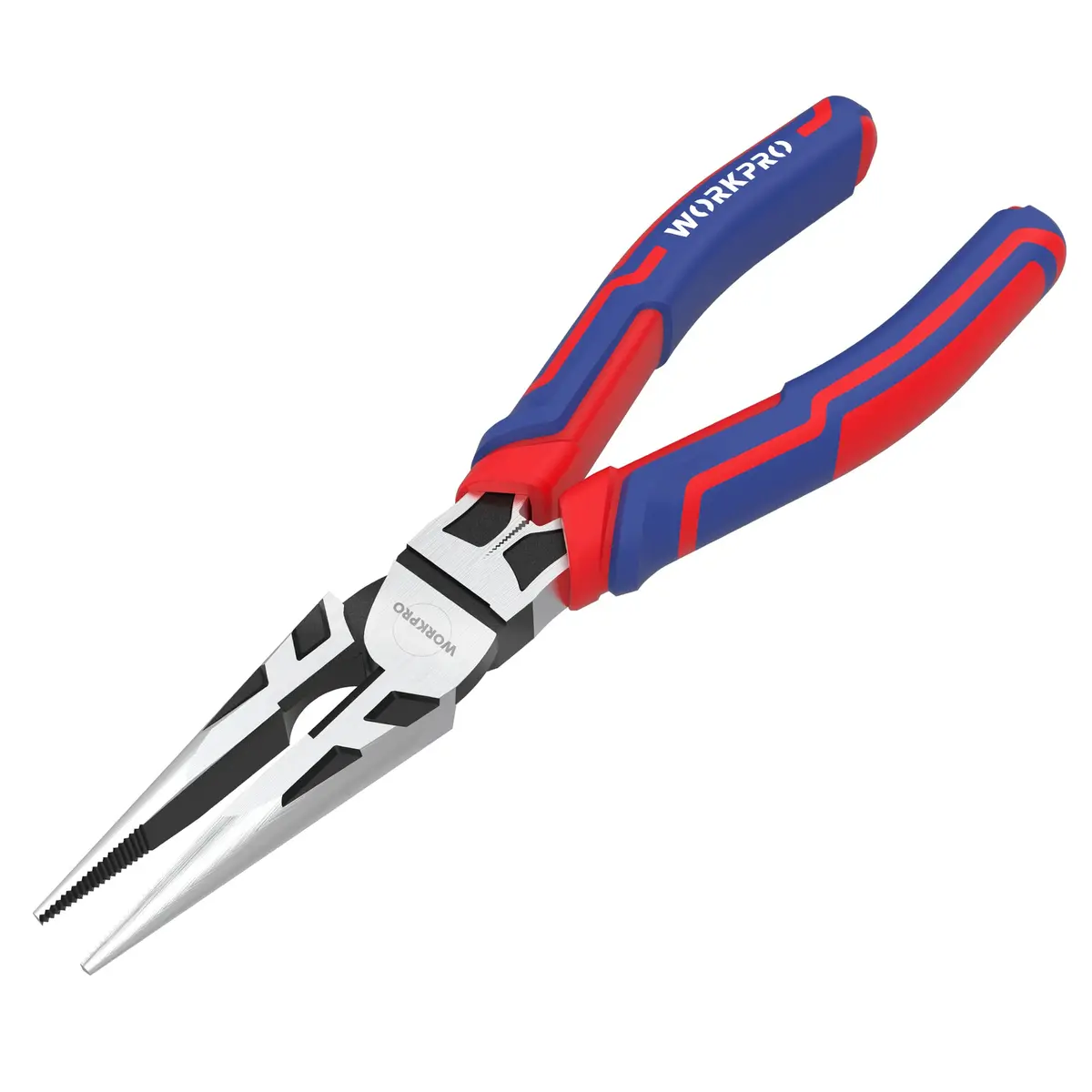 WORKPRO Premium 8” Needle Nose Pliers | Heavy-Duty CRV Steel, Soft Grip, Wire Cutter (8 inch) | Precision Long Nose Pliers - main product image