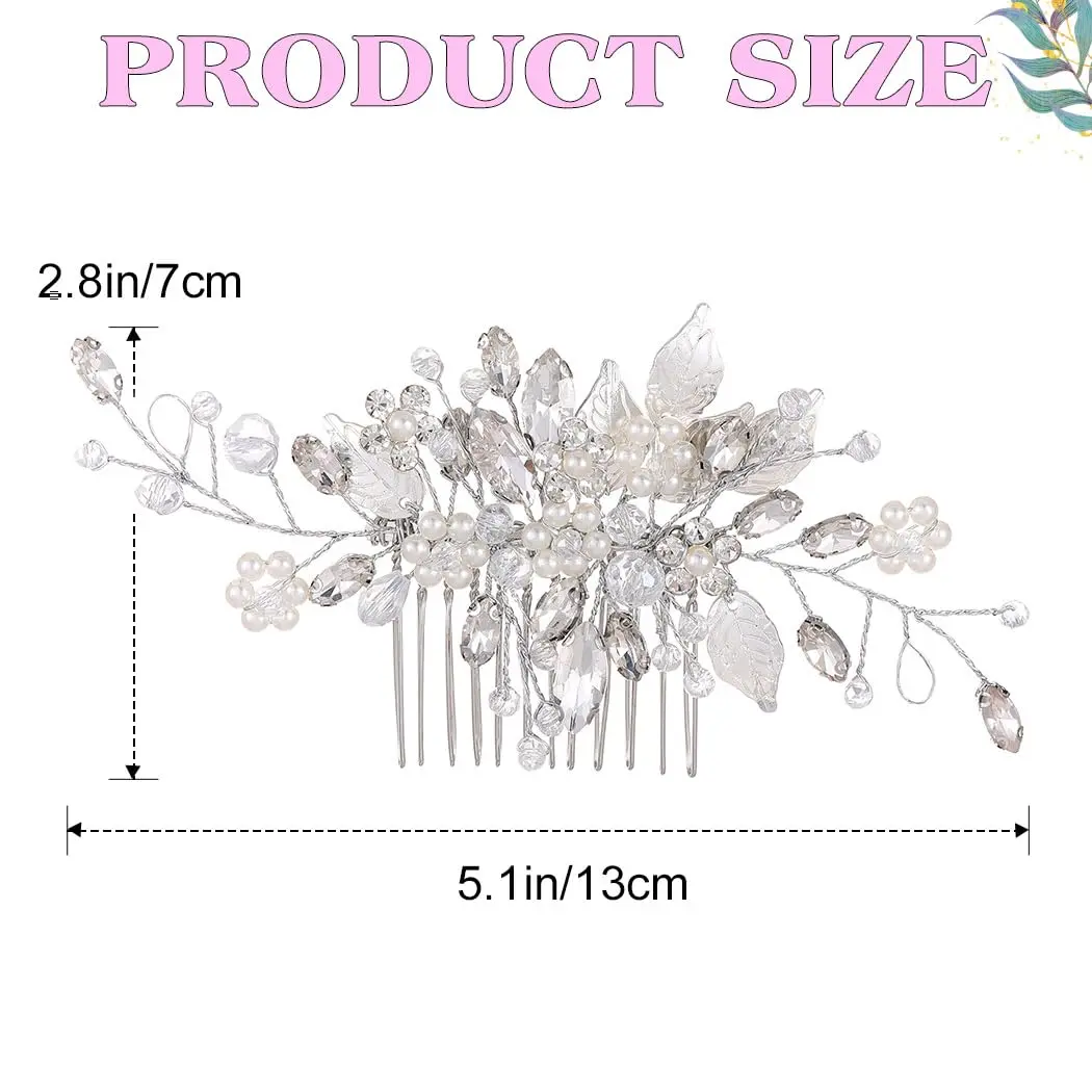 JEAIRTS Bridal Pearl Hair Comb | Elegant Wedding Hair Accessory for Women - view 5