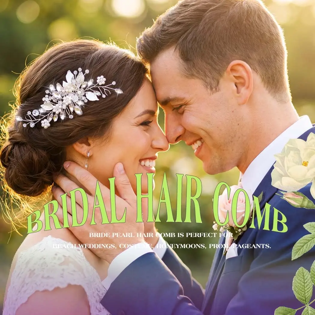 JEAIRTS Bridal Pearl Hair Comb | Elegant Wedding Hair Accessory for Women - view 6