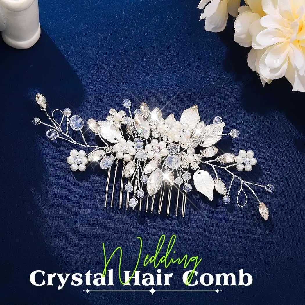 JEAIRTS Bridal Pearl Hair Comb | Elegant Wedding Hair Accessory for Women - view 3