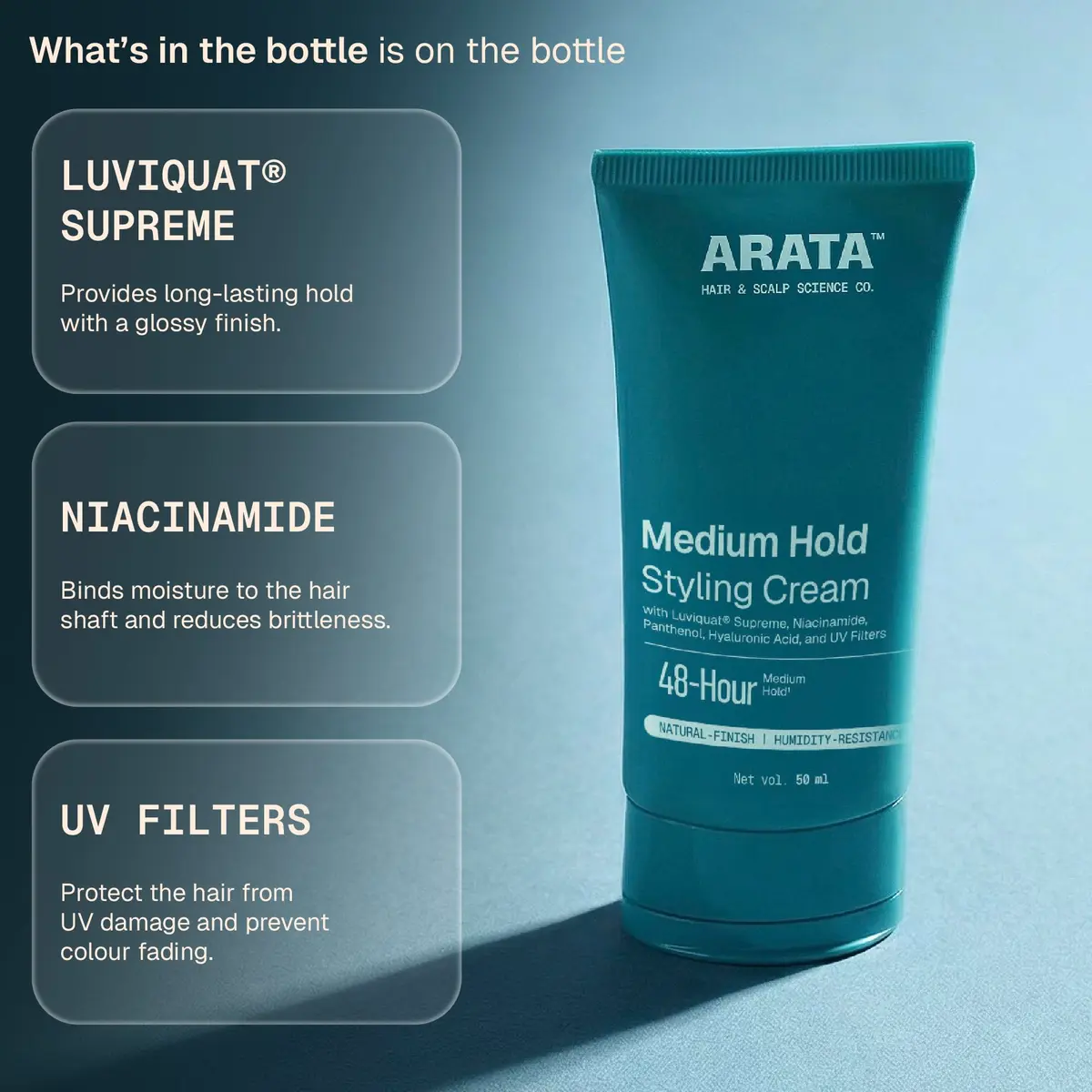 Arata Natural Styling & Hold Hair Cream 50ml (1.7 Fl Oz) | Soft-Hold Matte Look, Vegan & Cruelty-Free - view 5