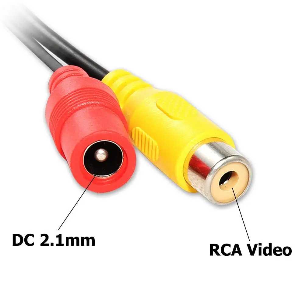 EWAY M12 4-Pin to RCA Video AV DC Female Connector Wire 38cm (14.9 inch) | Car Backup Camera Adapter Cable - view 4