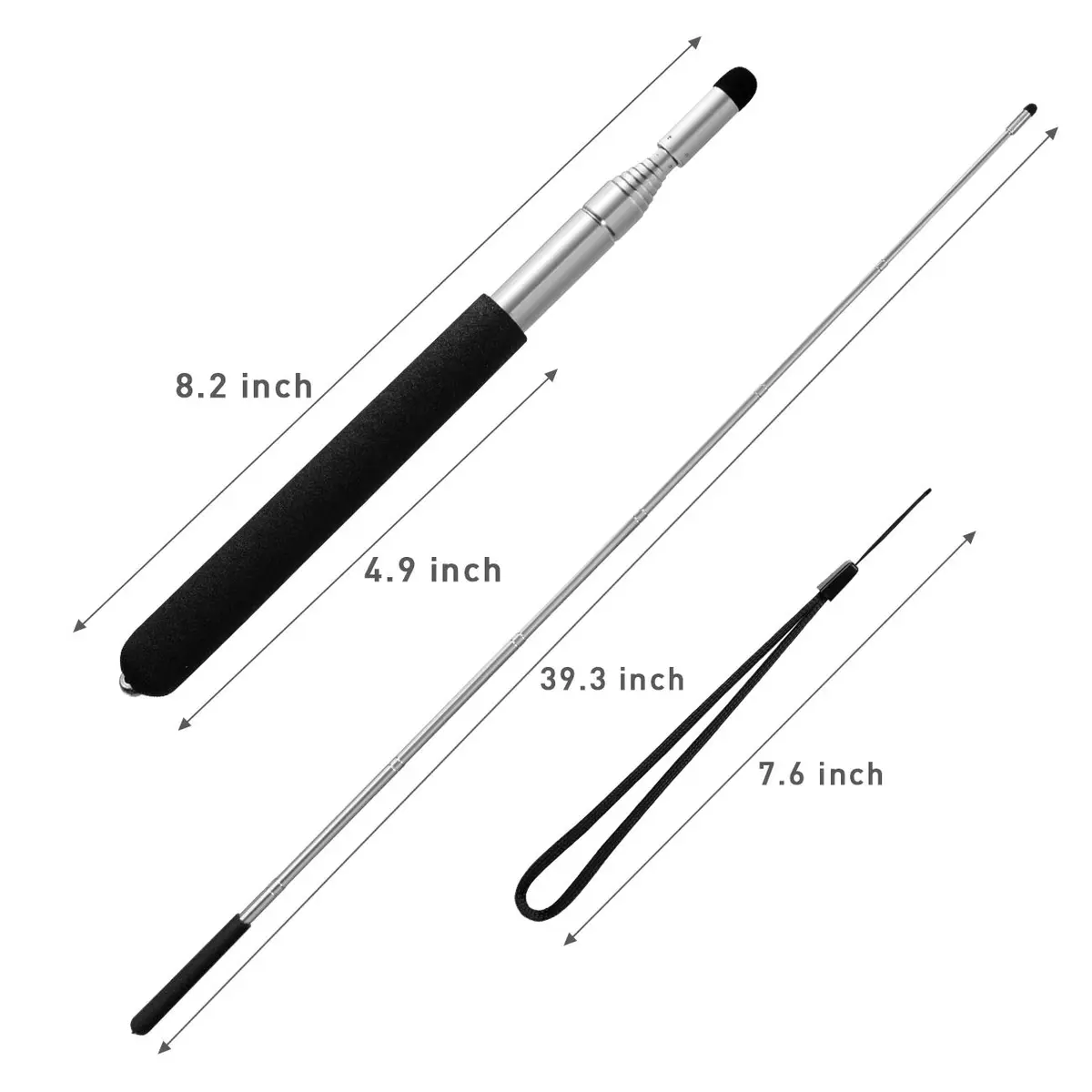 Kesoto 2 Pack Extendable Retractable Teacher Pointer Stick with Lanyard | Classroom & Presentation Tool - view 2