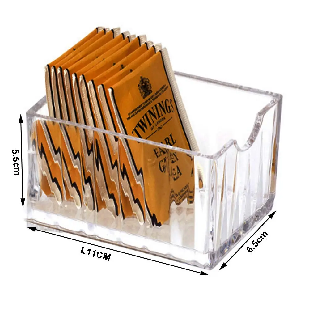 Yakri Acrylic Tea Bags Caddy Organizer, Small Packets, Sweeteners | Elegant Acrylic Chest for Tea & Coffee Storage - view 2