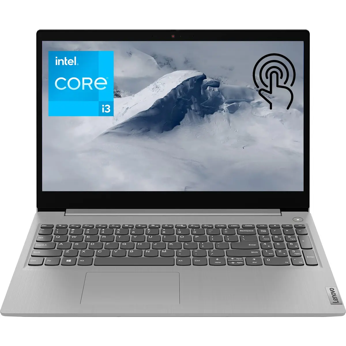 Lenovo IdeaPad 3i Notebook, 15.6" HD Touchscreen, Intel Core i3-1115G4, 12GB DDR4, 256GB PCIe SSD, Wi-Fi 6, Windows 11, Grey - main product image