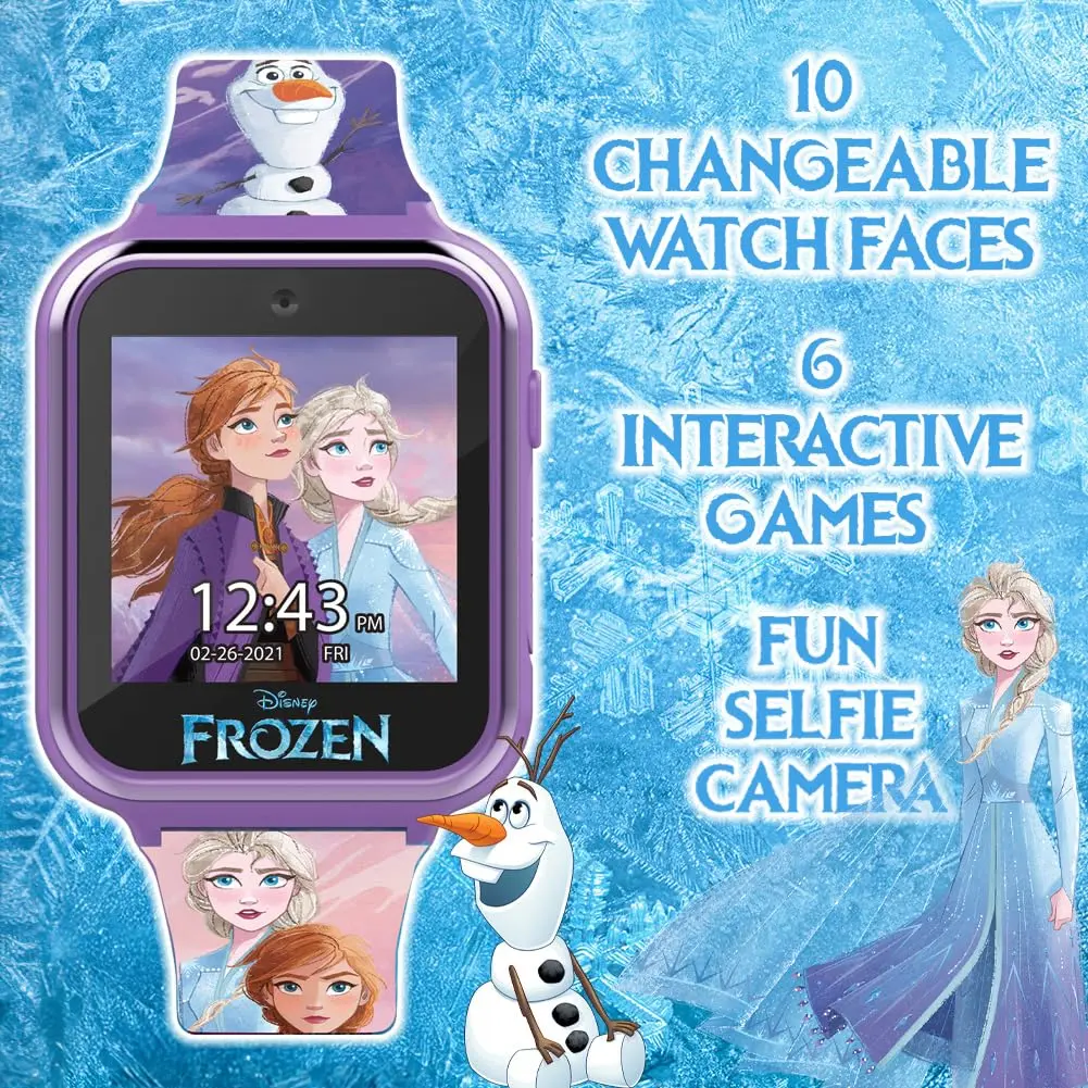 Disney Frozen II Kids Smart Watch - Touchscreen with Games, Camera, Step Counter, Purple Silicone Strap (Fits 5.5"-8.0" Wrists) - view 3