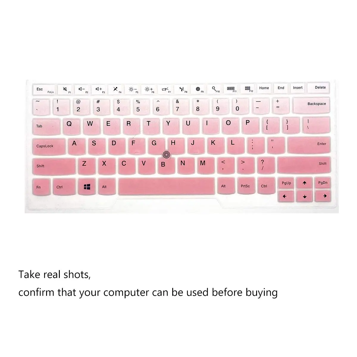 i-Tensodo OmbrePink+Clear 2-Pack Silicone Keyboard Cover for 14" Thinkpads | US Layout - view 3