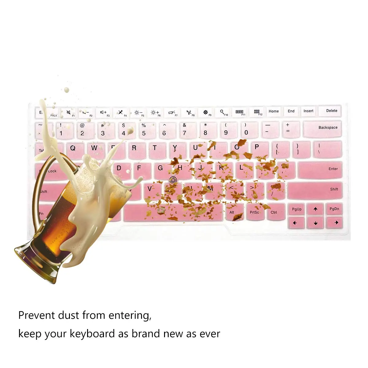 i-Tensodo OmbrePink+Clear 2-Pack Silicone Keyboard Cover for 14" Thinkpads | US Layout - view 4
