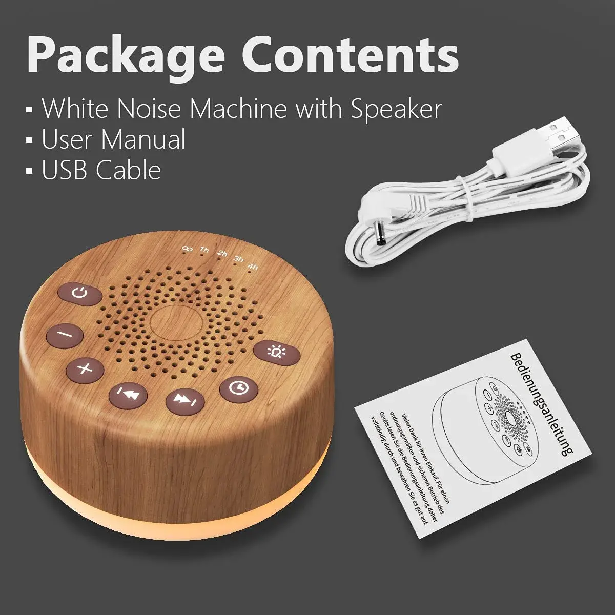 Easysleep White Noise Machine with 25 Sounds & 12 Color Night Lights | 100-240V Compatible - view 6