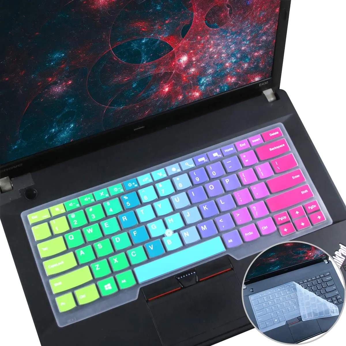 i-Tensodo 2 Pack Keyboard Cover for Lenovo Thinkpad X1 Carbon 14" 5th/6th/7th Gen, ThinkPad X1 Yoga Gen 3/4/5, T14 14" | US Layout Silicone Protector - main product image